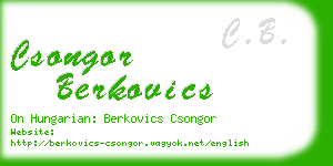 csongor berkovics business card